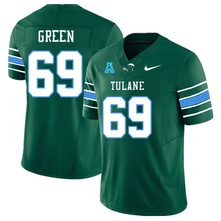 Tulane Green Wave #69 Rashad Green College Football Jerseys Stitched Sale-Green